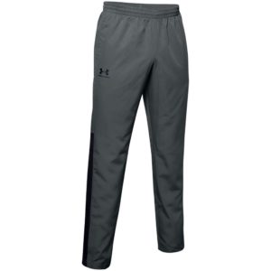 UA Mens Vital Woven Pants Gray Smooth, ripstop woven fabric is lightweight & extremely durableWind-resistant materials.7" ankle zips for easy on/off.