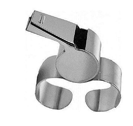 METAL FINGER WHISTLE Large. Never lose hold of your whistle now that you've got a finger grip. Great for all sports. Rolleston Sewlyn