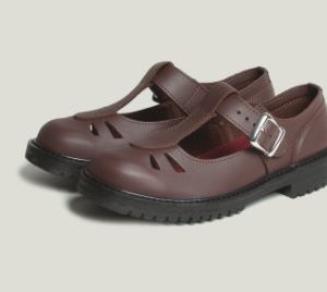 Kristen Mahogany T Bar Sandal Girls T-bar sandal school shoe, removable insole & great wearing PVC sole unit.Removable orthotic insole Rolleston Selwyn